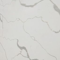 Calacatta Legero - Quartz Range - white background, light grey detail and striking grey veining