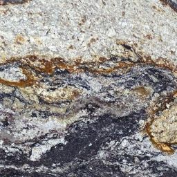 Magma Leather Granite Slab - black, gold, creams and greys